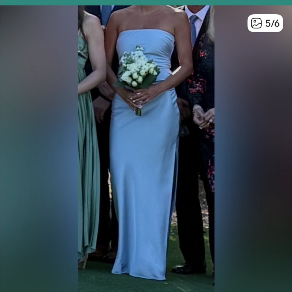 Bec + Bridge Light Blue Strapless Maxi Dress